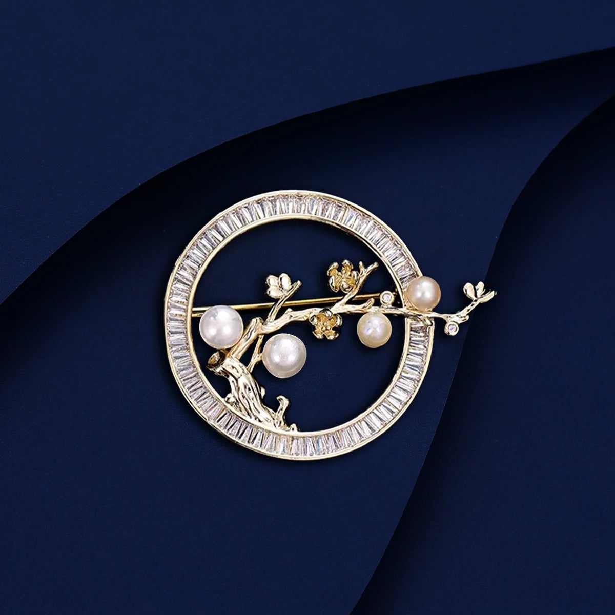 Luxury Zircon Plum Blossom Brooch for Women