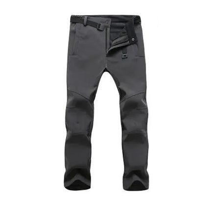 Warm Winter Men’s Soft Shell Pants - Waterproof Outdoor Trousers