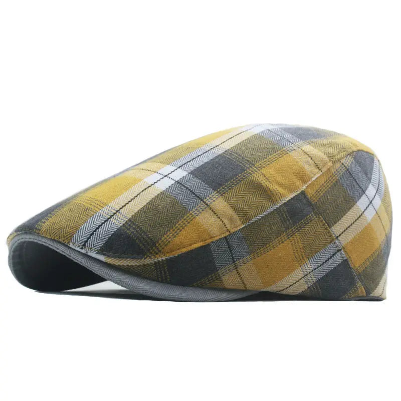 Cotton Striped Print Newsboy Cap