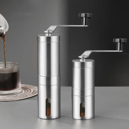 Stainless Steel Portable Manual Coffee Grinder – Hand Coffee Mill with Ceramic Burrs