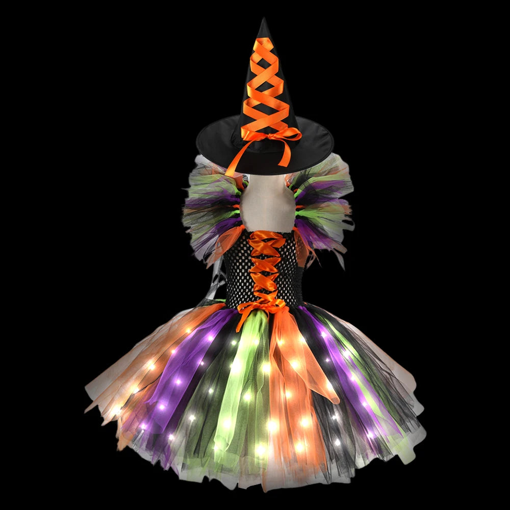 Halloween LED Witch Costume for Baby Girl