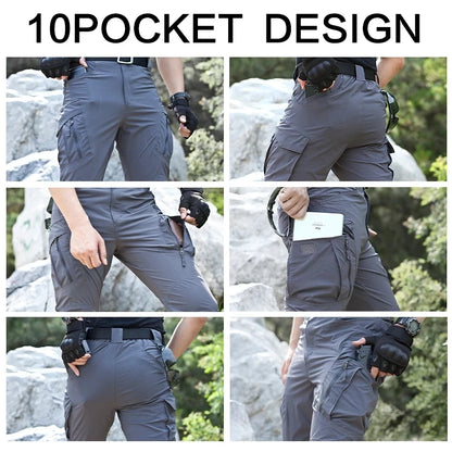 Men’s Quick Dry Tactical Outdoor Pants - Waterproof Cargo Trousers