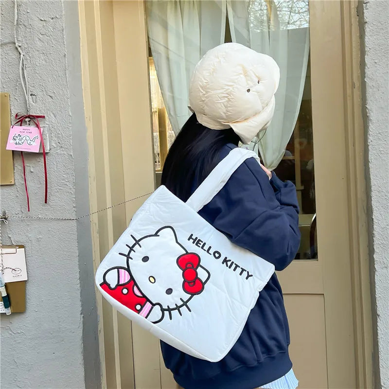 Sanrio Kuromi Tote Bag | Cartoon Cute Down Fabric Shoulder Handbag