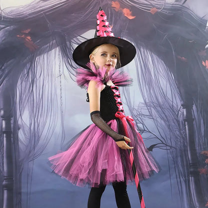 Kids Girls Witch Costume | Tutu Knee Dress