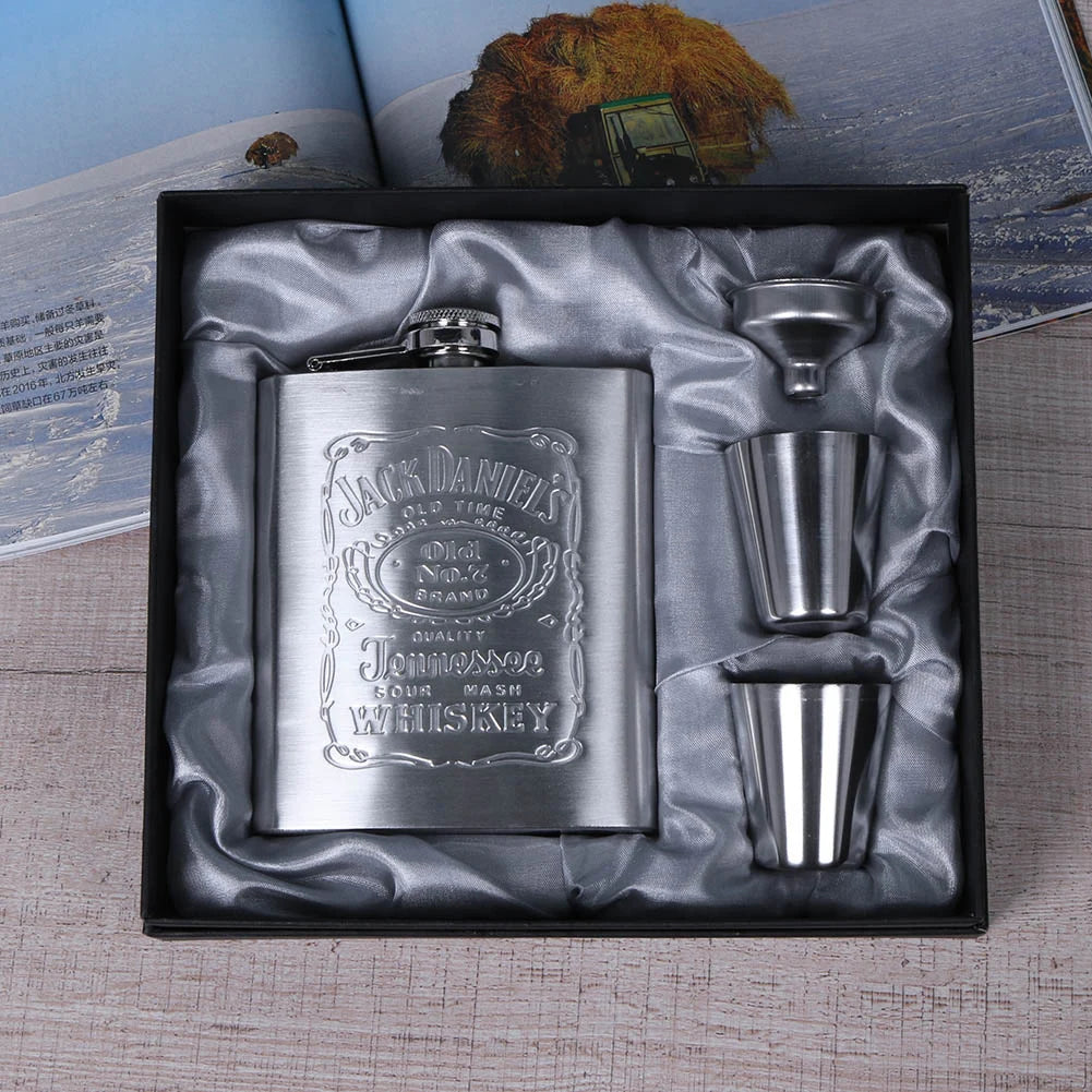 8oz Portable Pocket Hip Flask - Stainless Steel Whisky Flask with Gift Box