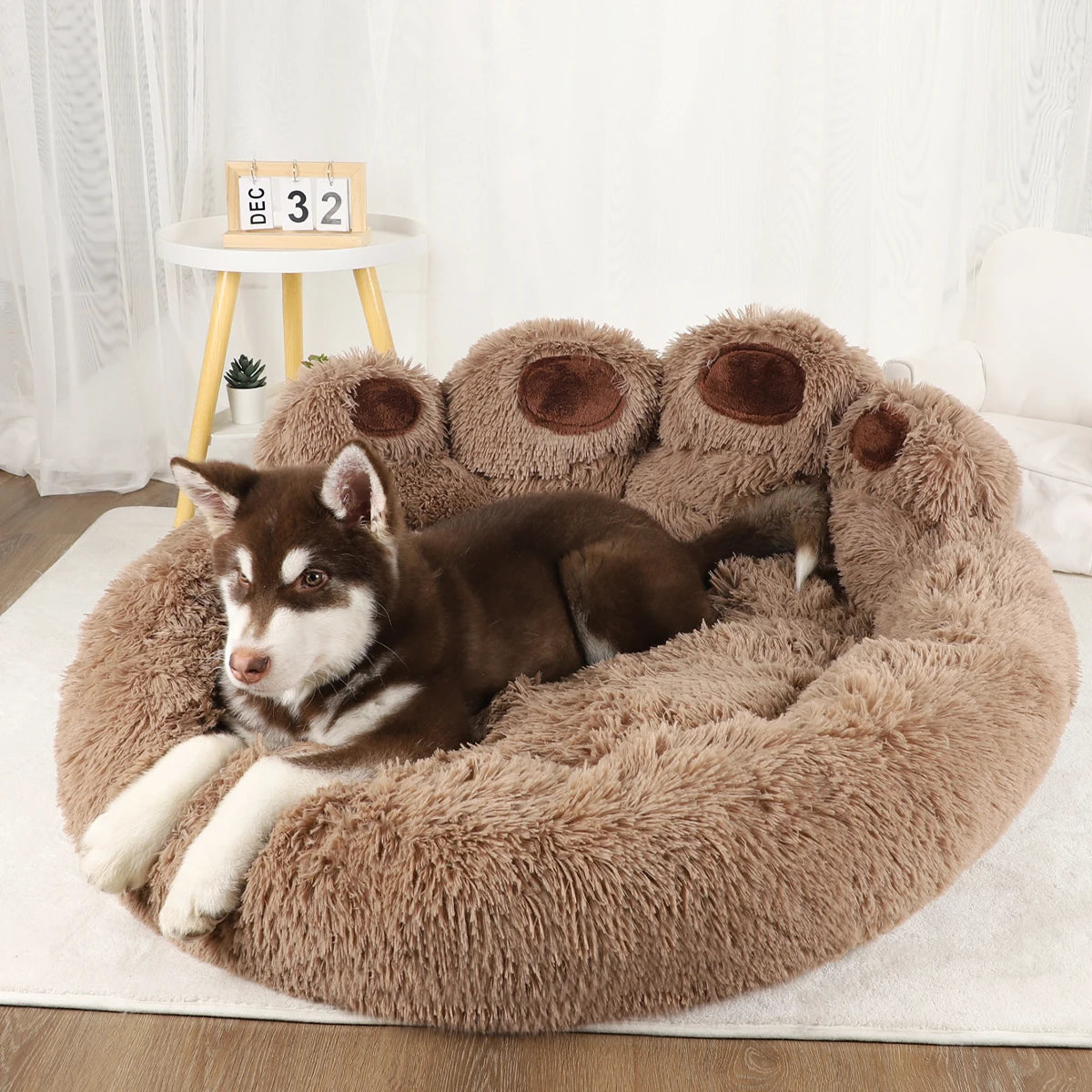 Plush Dog Sofa Bed - Washable Pet Bed for Small & Large Dogs