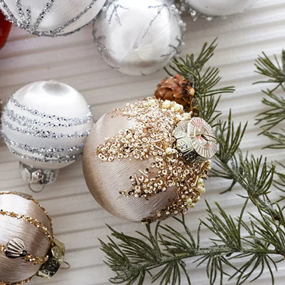 Glass Christmas Ball Ornaments - Champagne Spheres