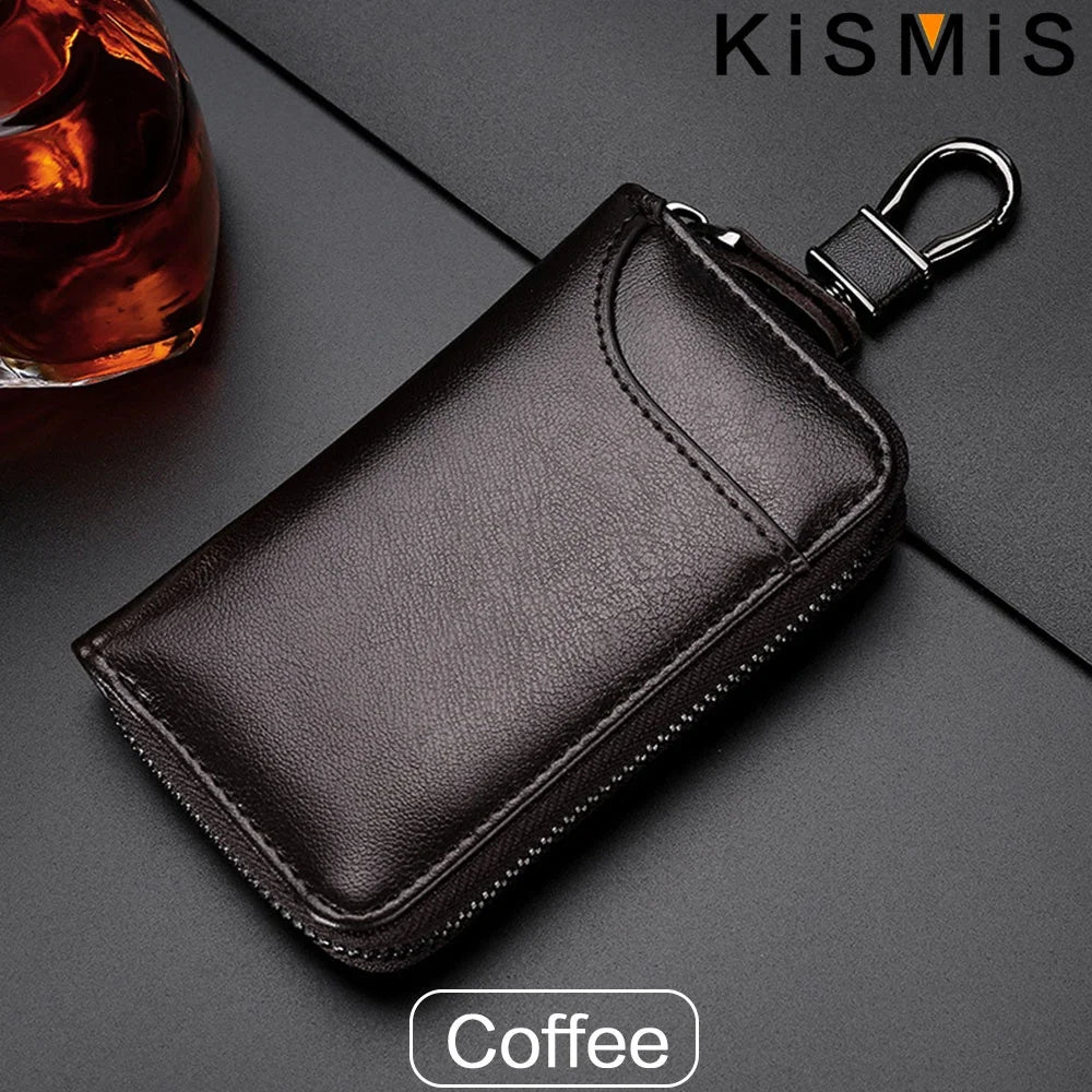 Genuine Leather Keychain Organizer Unisex Key Bag