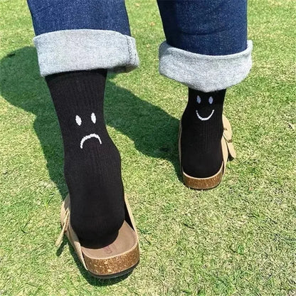 Crying Face Pure Color Cotton Socks