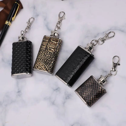 1/2 Oz Stainless Steel Hip Flask with Keychain