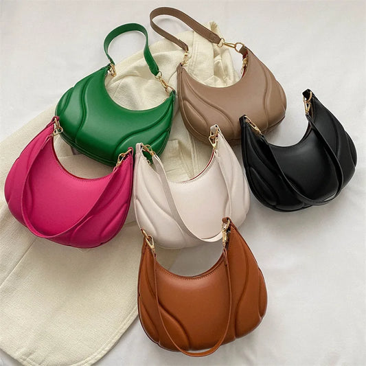 Women’s Simple Solid Color Handbag | High-Quality Soft Leather Shoulder & Crossbody Bag