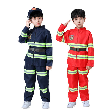 Kids Firefighter Cosplay Costume - Sam Fireman Role Play Suit