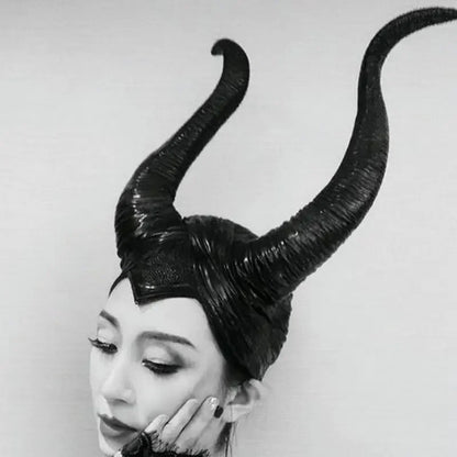 Women’s Halloween Demon Horn Headband Cosplay Witch Evil Queen Accessory