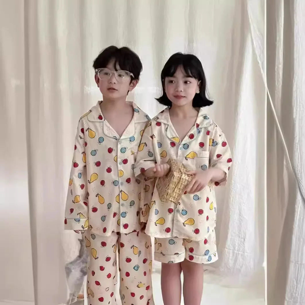 Autumn Kids Pajamas - Cartoon 2-Piece Sleepwear Set