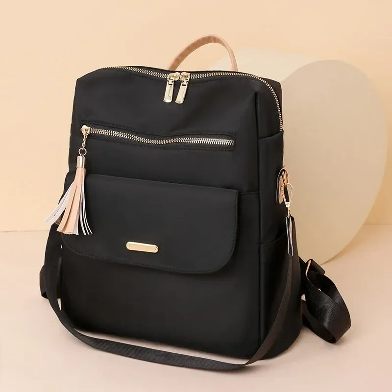 High-Quality Women's Backpack | 2024 Trendy Zipper & Tassels Design