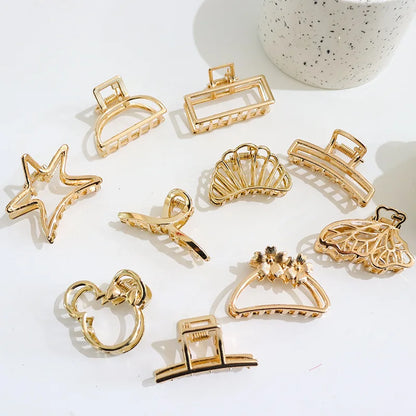 Fashion Hollow Heart Metal Hair Claw Clips