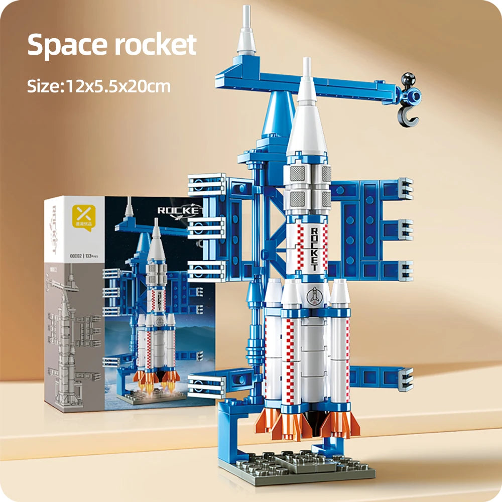 133PCS Mini Rocket Model Building Blocks Space Station Set