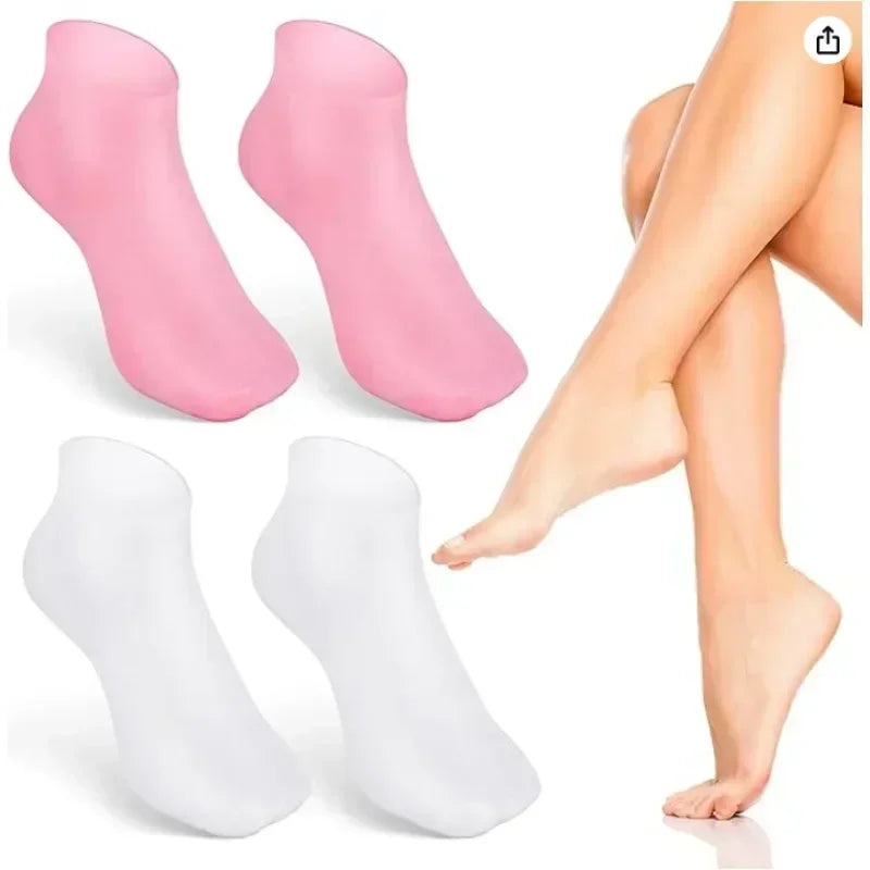 1 Pair Silicone Moisturizing Heel Socks – Exfoliating Gel for Callus & Cracked Skin Relief