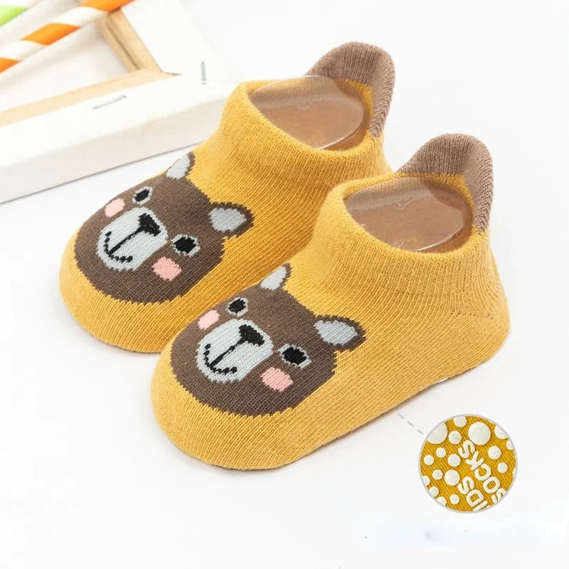 Anti Slip Baby Socks Cute Cartoon Animal Letter Print