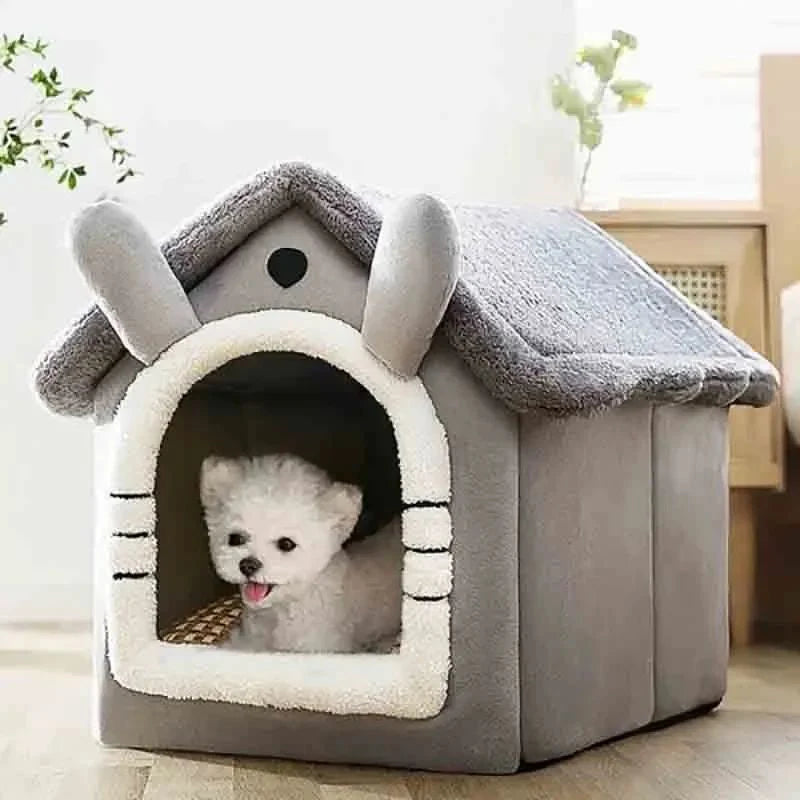 Indoor Warm Dog House | Soft Pet Bed Tent with Removable Cushion