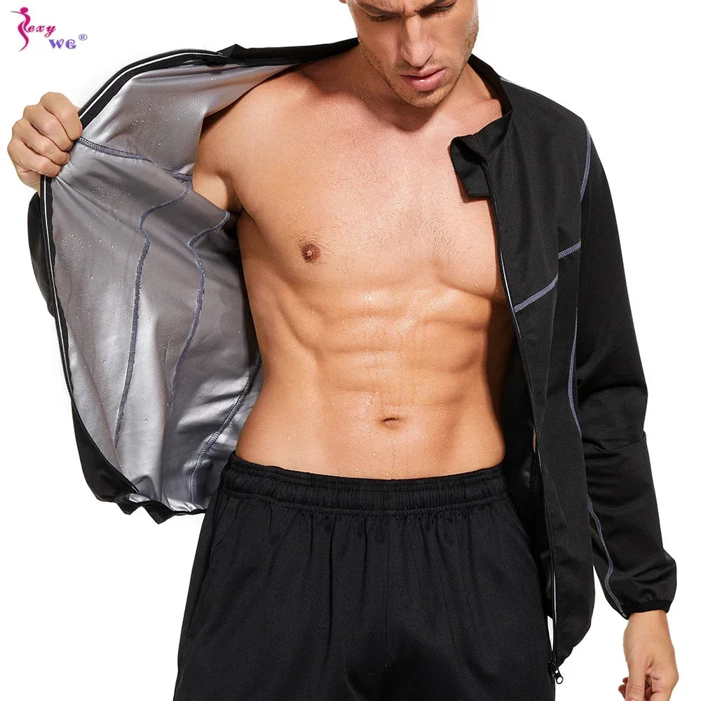 Men's Weight Loss Sauna Jacket: Thermal Sweat Body Shaper for Fat Burning