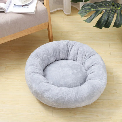 Washable Plush Dog Bed - Winter Warm Round Pet Cushion