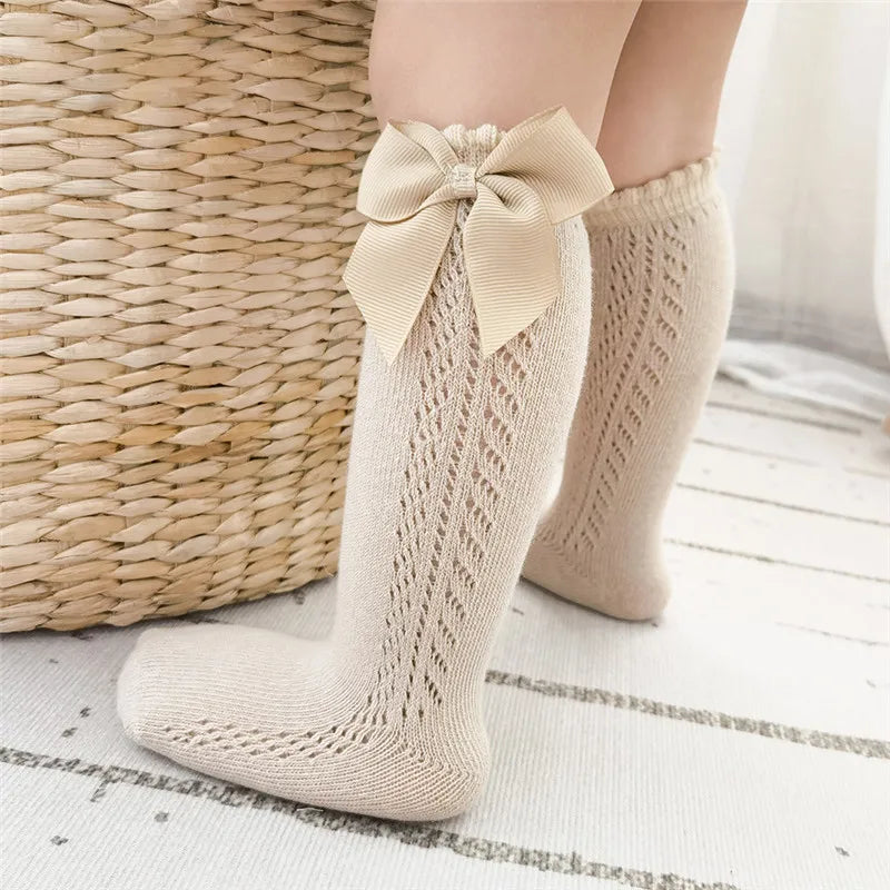 Soft Cotton Bow Long Sock