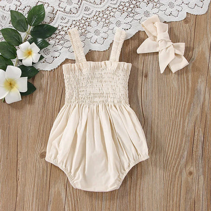 Summer Toddler Girl Jumpsuit Outfit | Casual Sleeveless Romper Set