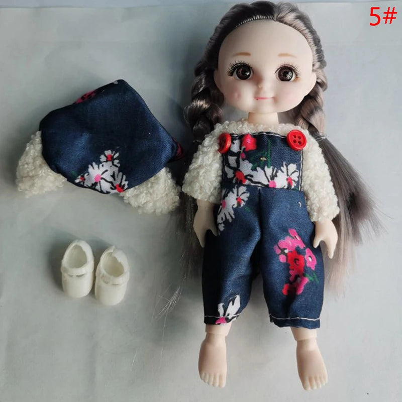 Joint Movable Doll with Smile Face – Skirt & Jumpsuit Set