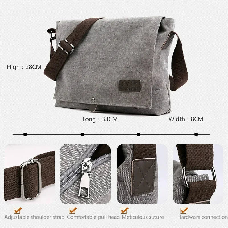 New Men’s Canvas Crossbody Shoulder Messenger Bag