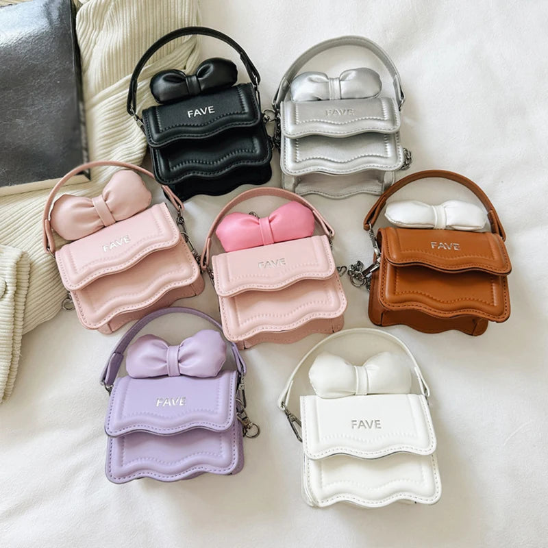 Kids' Mini Bow Handbag - Cute Coin Pouch & Crossbody Purse