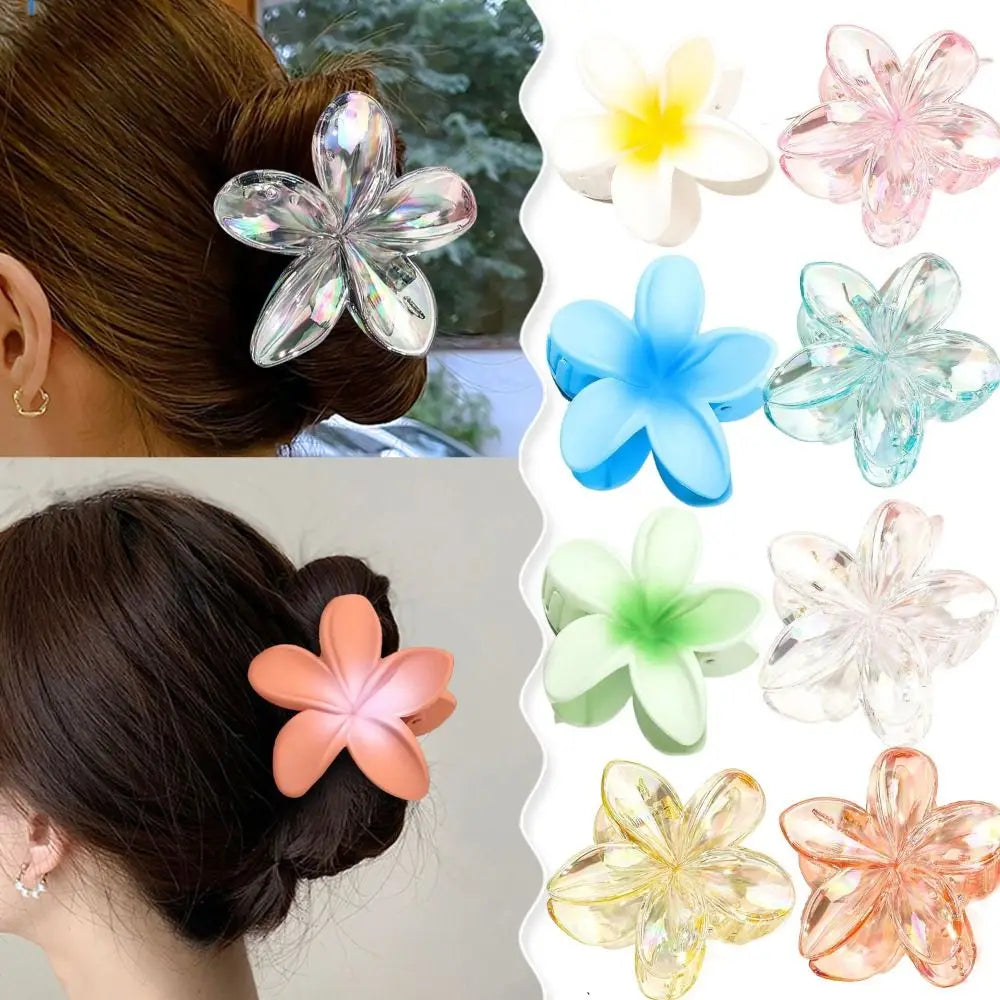 Gradient Frangipani Hair Clips | Fashionable Plumeria Hair Accessories