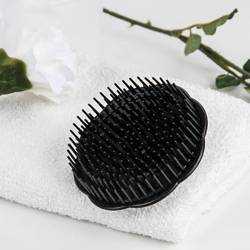 Black Scalp Massager Comb | Round Shower Brush for Hair & Scalp