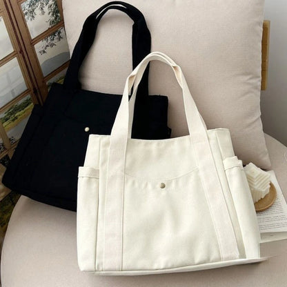 Large Capacity Canvas Tote Bag for Work & College