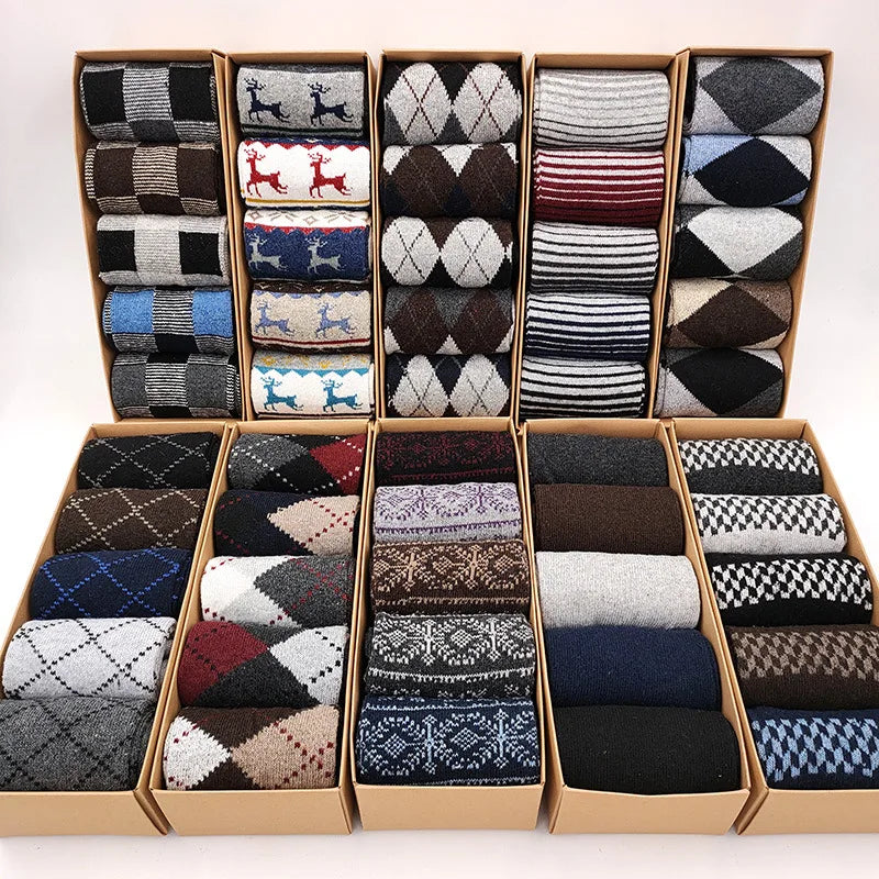 5 Pairs High-Quality Cotton Socks – Men's Business Gift Box