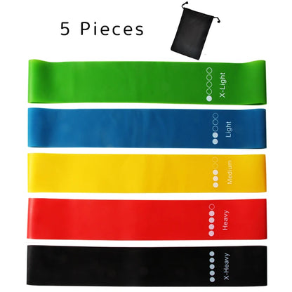 5-Piece Yoga Resistance Bands Set - Elastic Bands for Strength Training