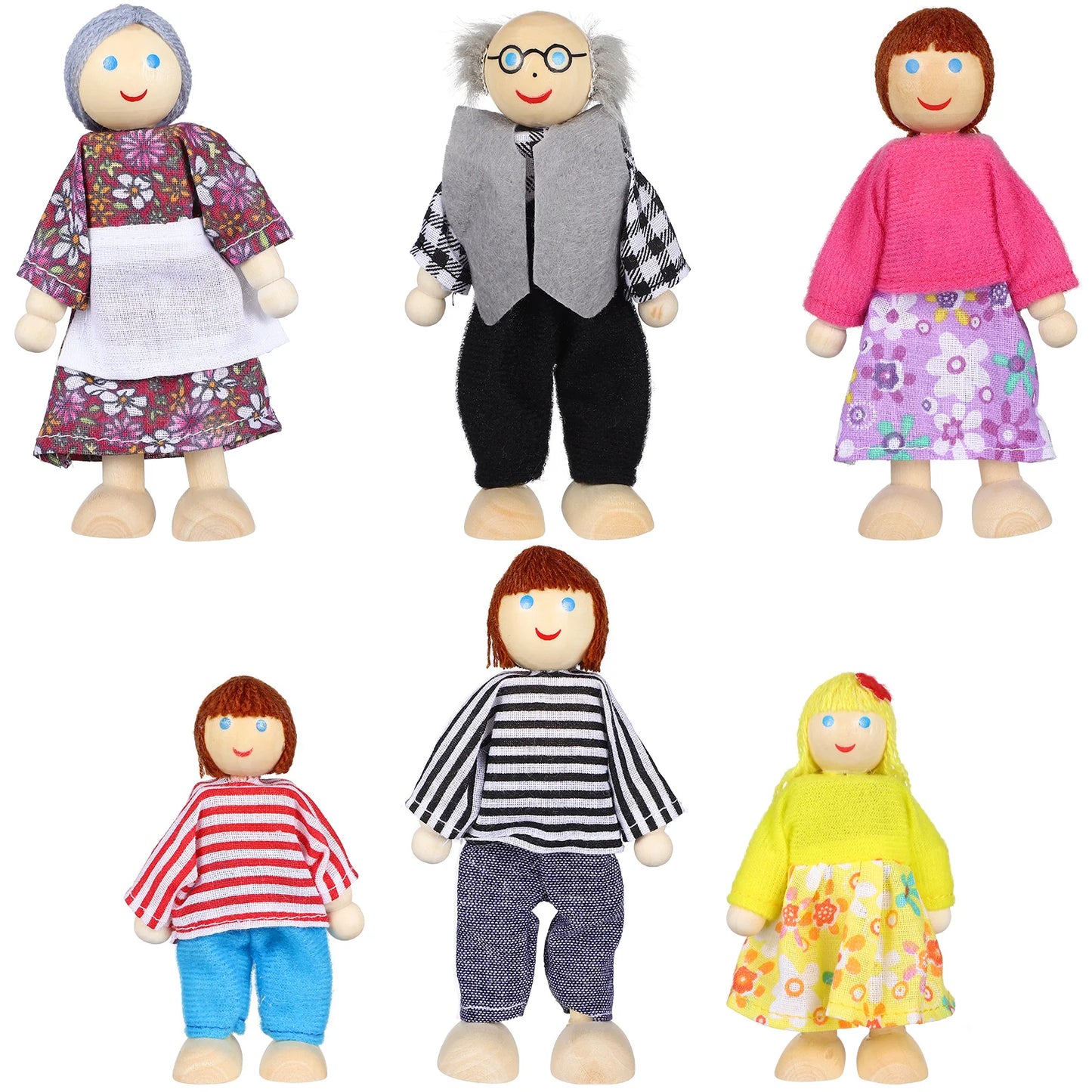 Family Member Dolls Wooden Puppet Toys