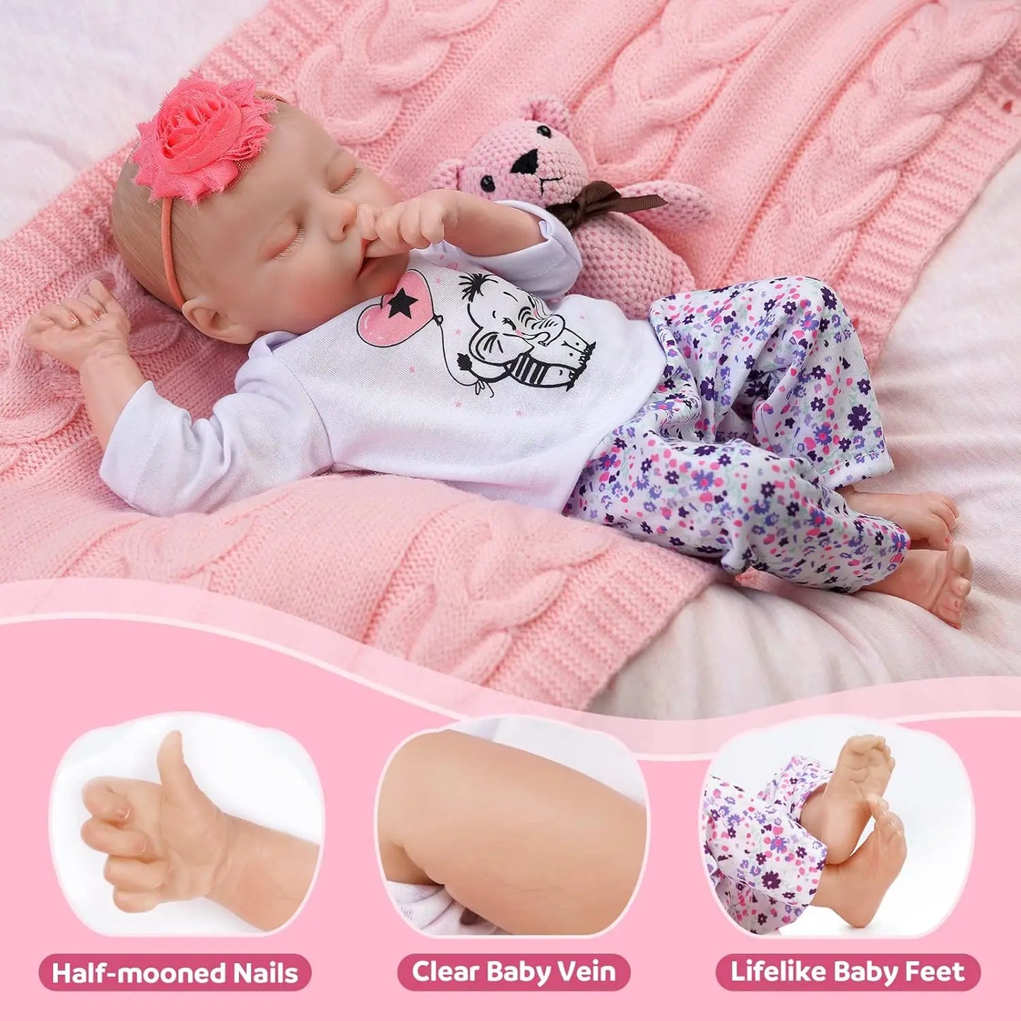 Lifelike Reborn Baby Doll - Poseable Vinyl Newborn Doll