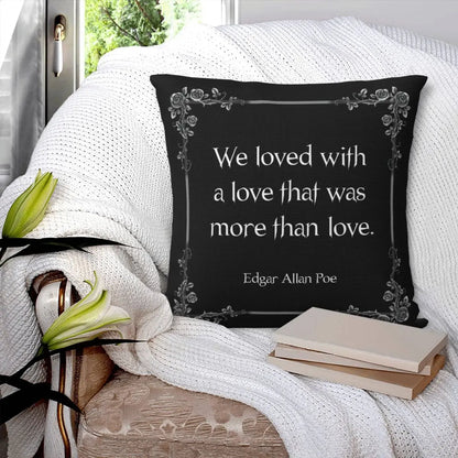 Edgar Allan Poe Annabel Lee Quote Pillowcase – Polyester Linen Velvet 18” Decorative Cushion Cover