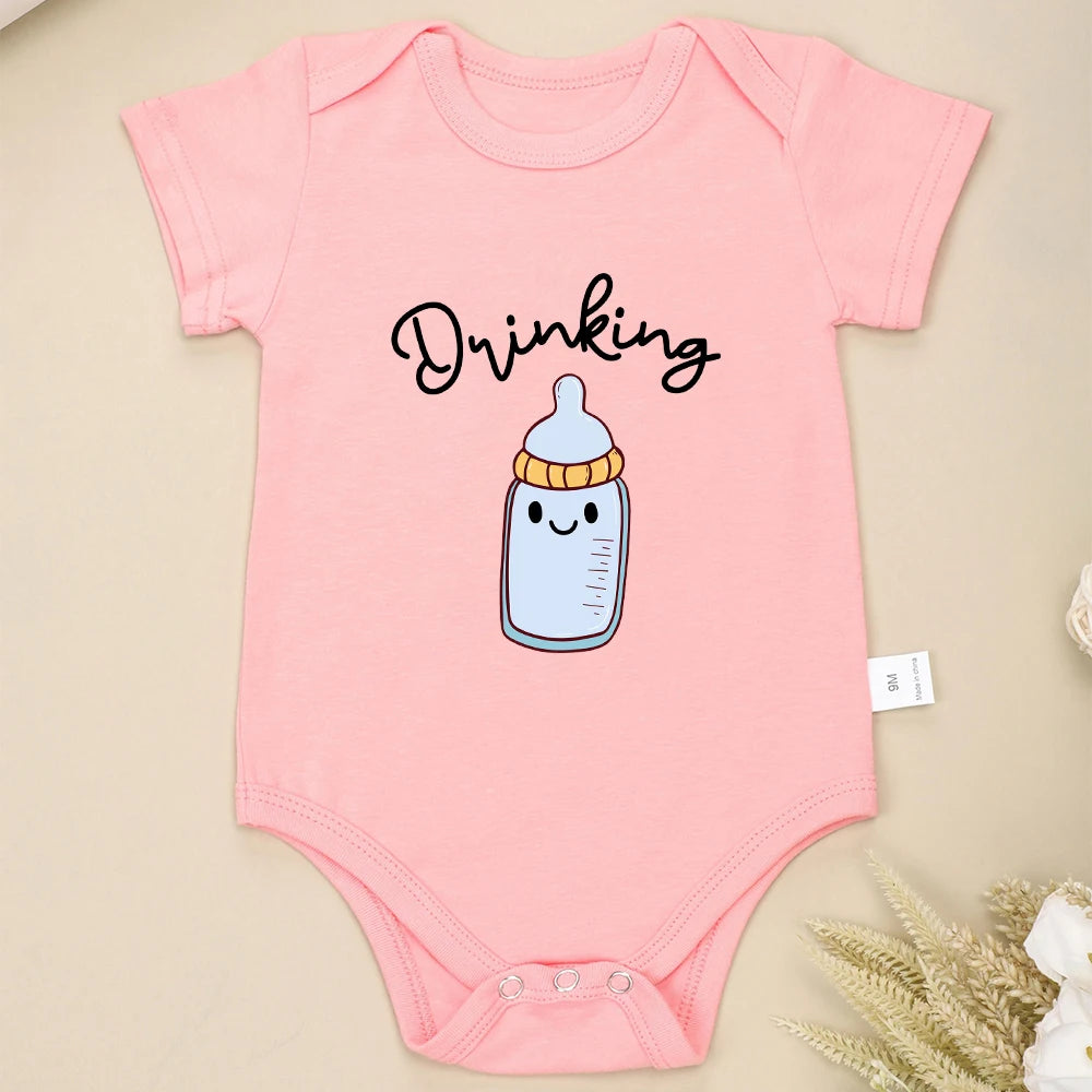 Funny Twin Baby Onesies – Comfy Summer Cotton Pajamas for Newborns