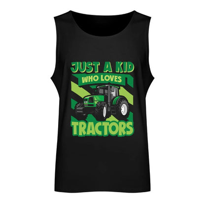 Boys' Tractor Lovers Tank Top | Sleeveless Vest for Anime & Gym