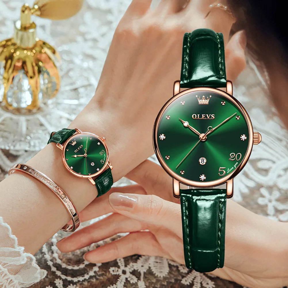 Luxury Women's Quartz Watch – Leather Strap