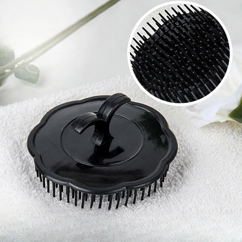 Black Scalp Massager Comb | Round Shower Brush for Hair & Scalp