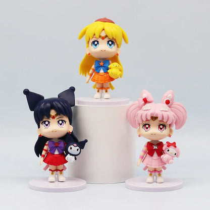 6 pcs Sailor Moon & Sanrio Figures Set