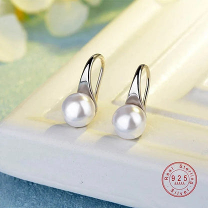 Stunning 925 Silver Needle Earrings with Freshwater Pearls