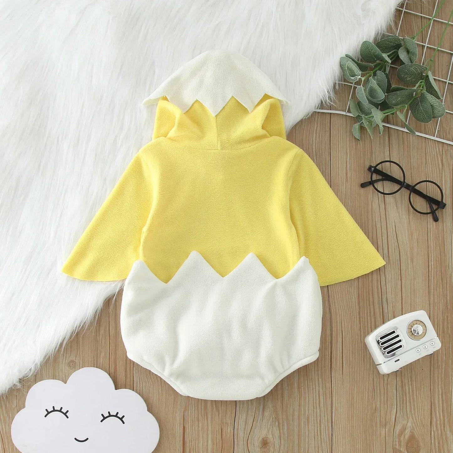 Newborn Chicken Costume Plush Romper