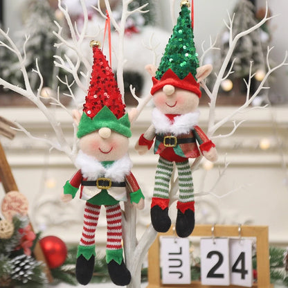 Long-Legged Cartoon Elf Doll – Xmas Tree Pendants & Window Decoration