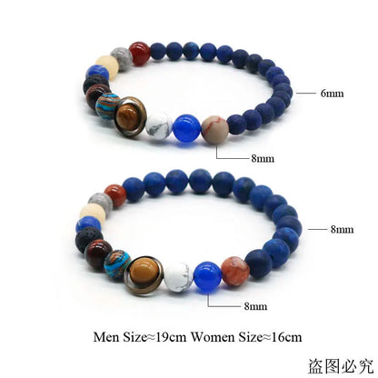 Universe Solar System Bracelet – Natural Stone Eight Planets Bracelet for Men & Women