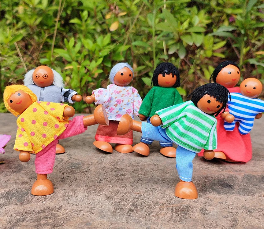 Wooden Miniature Doll Family Toy Set