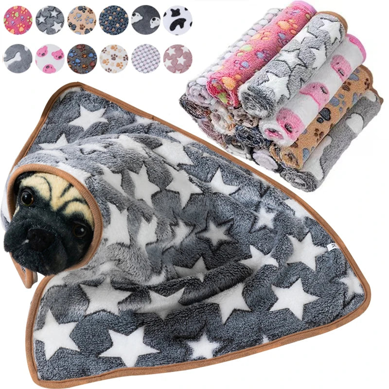 Soft Coral Fleece Pet Blanket for Dogs & Cats